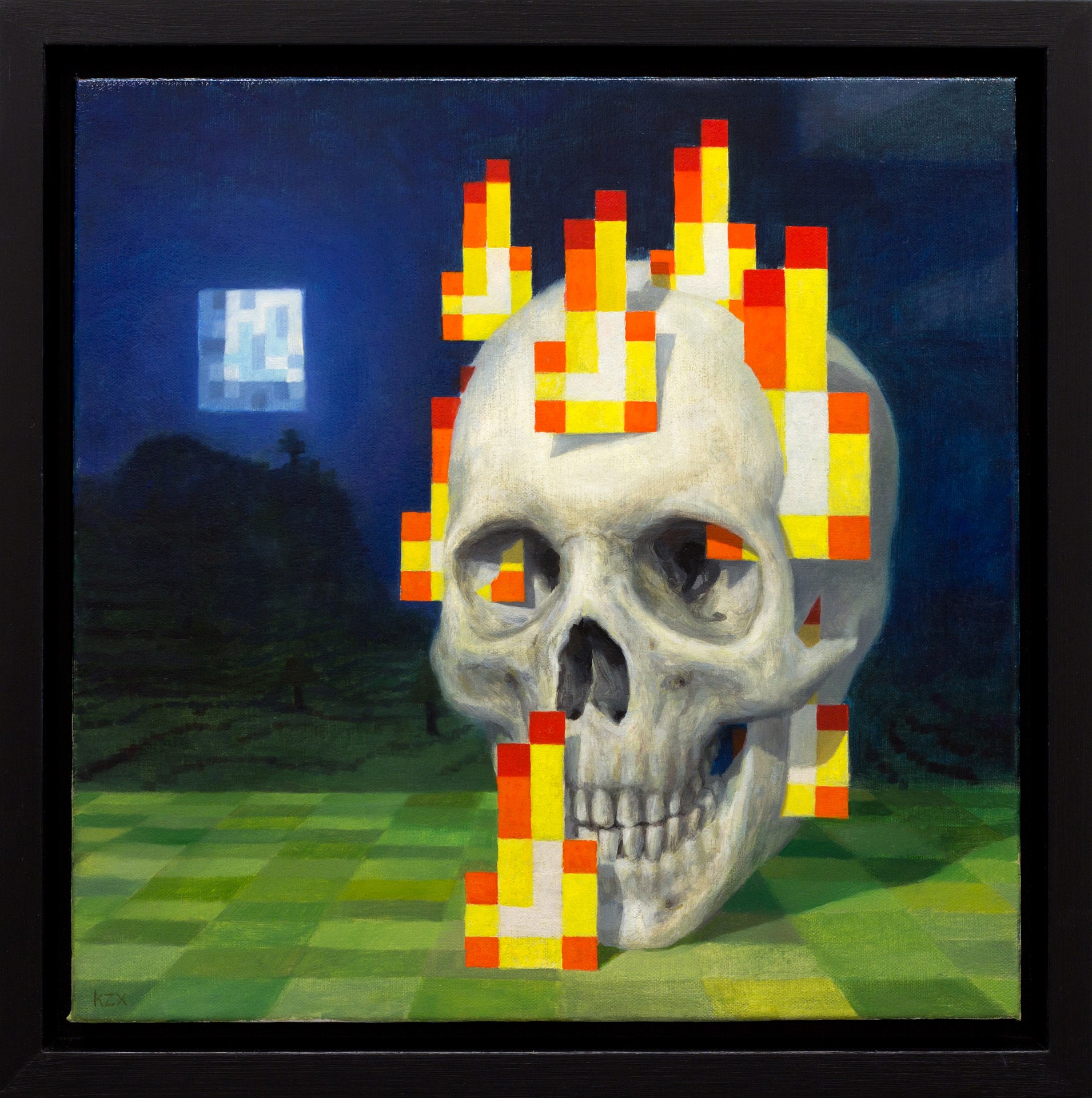 The real painting of burning_skull